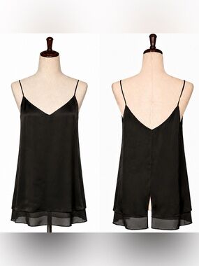 Rag & Bone silky two layer chemise top. V- neck, spaghetti strap tank top-